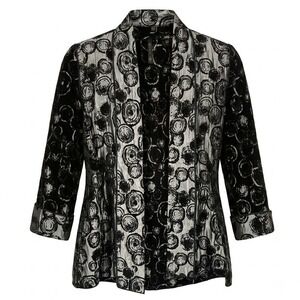 IC Connie Womens Reversible Jacket Medium Black Gray Art to Wear USA - IW